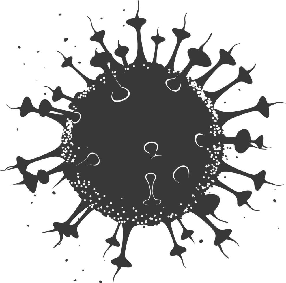 silueta virus negro color solamente lleno cuerpo vector