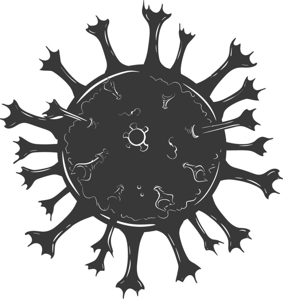 Silhouette virus black color only full body vector