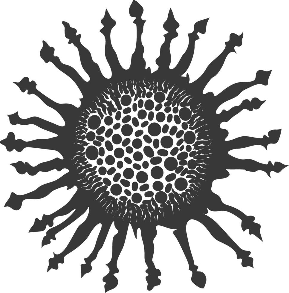 Silhouette virus black color only full body vector