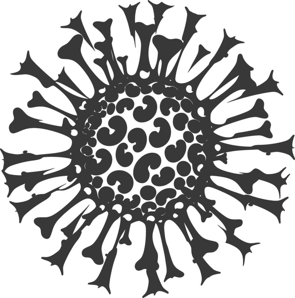 silueta virus negro color solamente lleno cuerpo vector