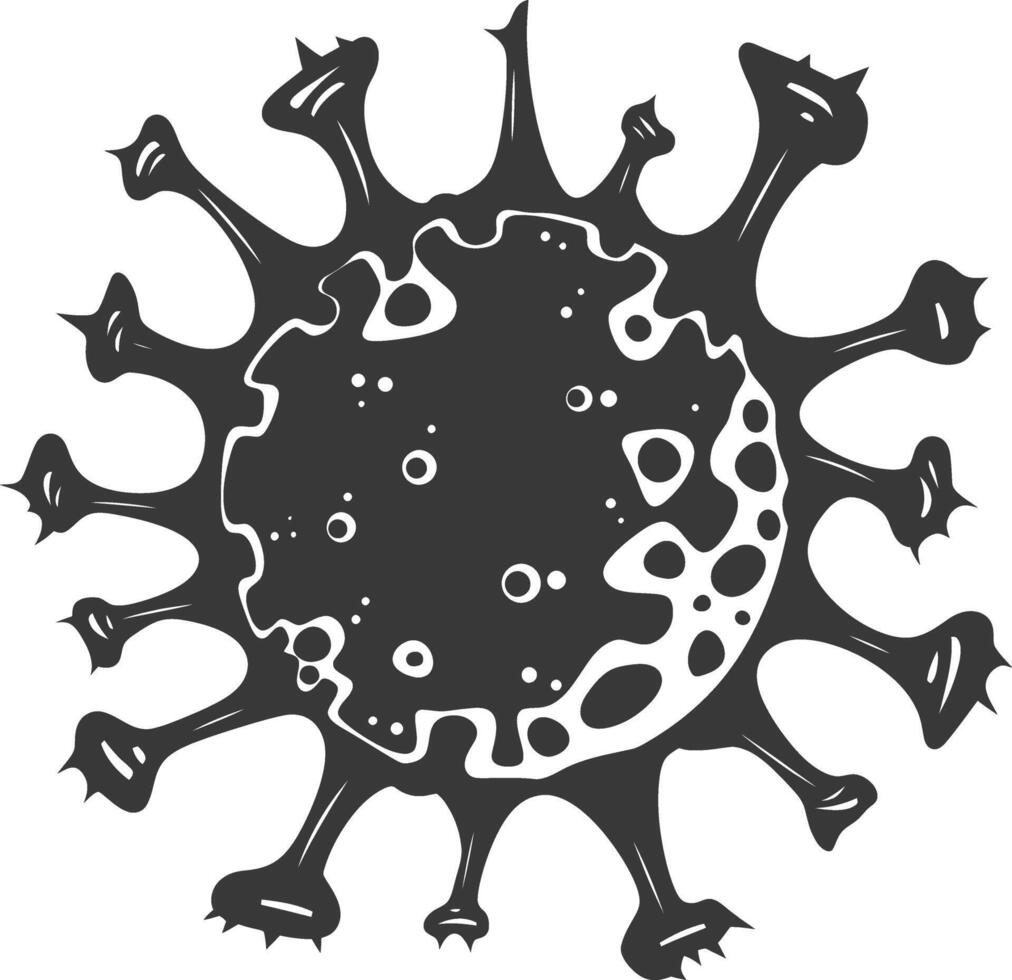 Silhouette virus black color only full body vector