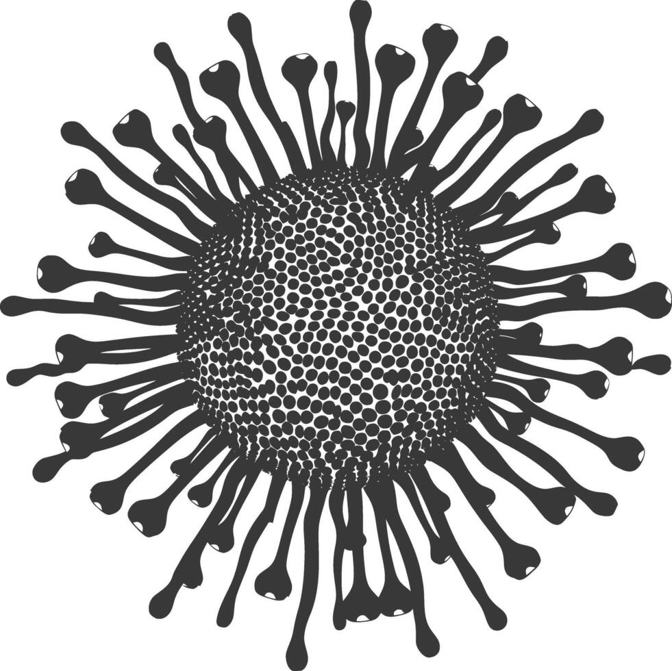 Silhouette virus black color only full body vector