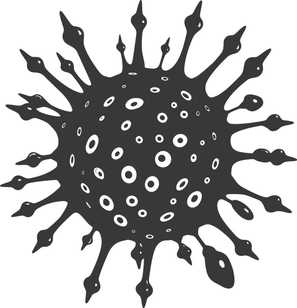 Silhouette virus black color only full body vector