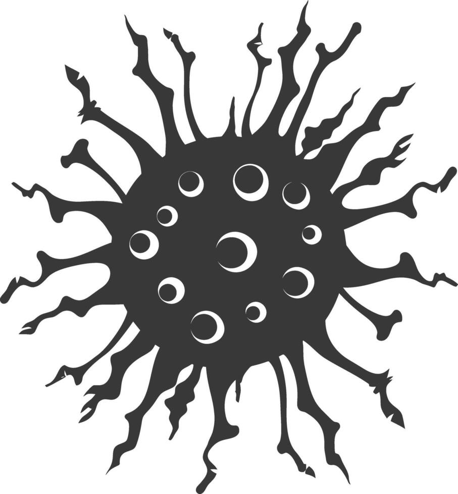 silueta virus negro color solamente lleno cuerpo vector