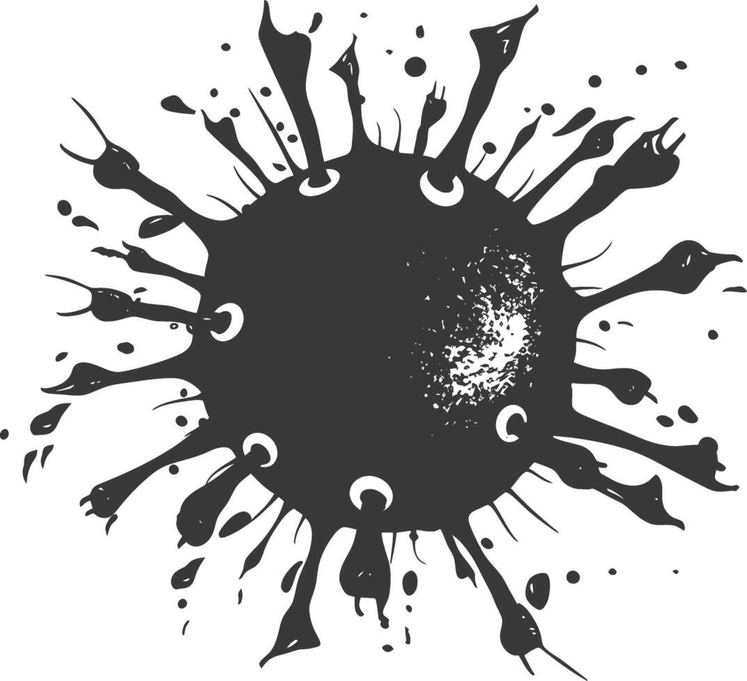 Silhouette virus black color only full body vector