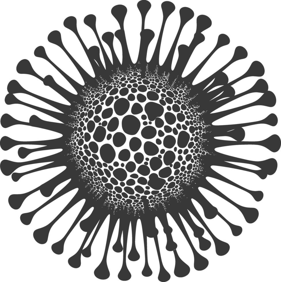 silueta virus negro color solamente lleno cuerpo vector