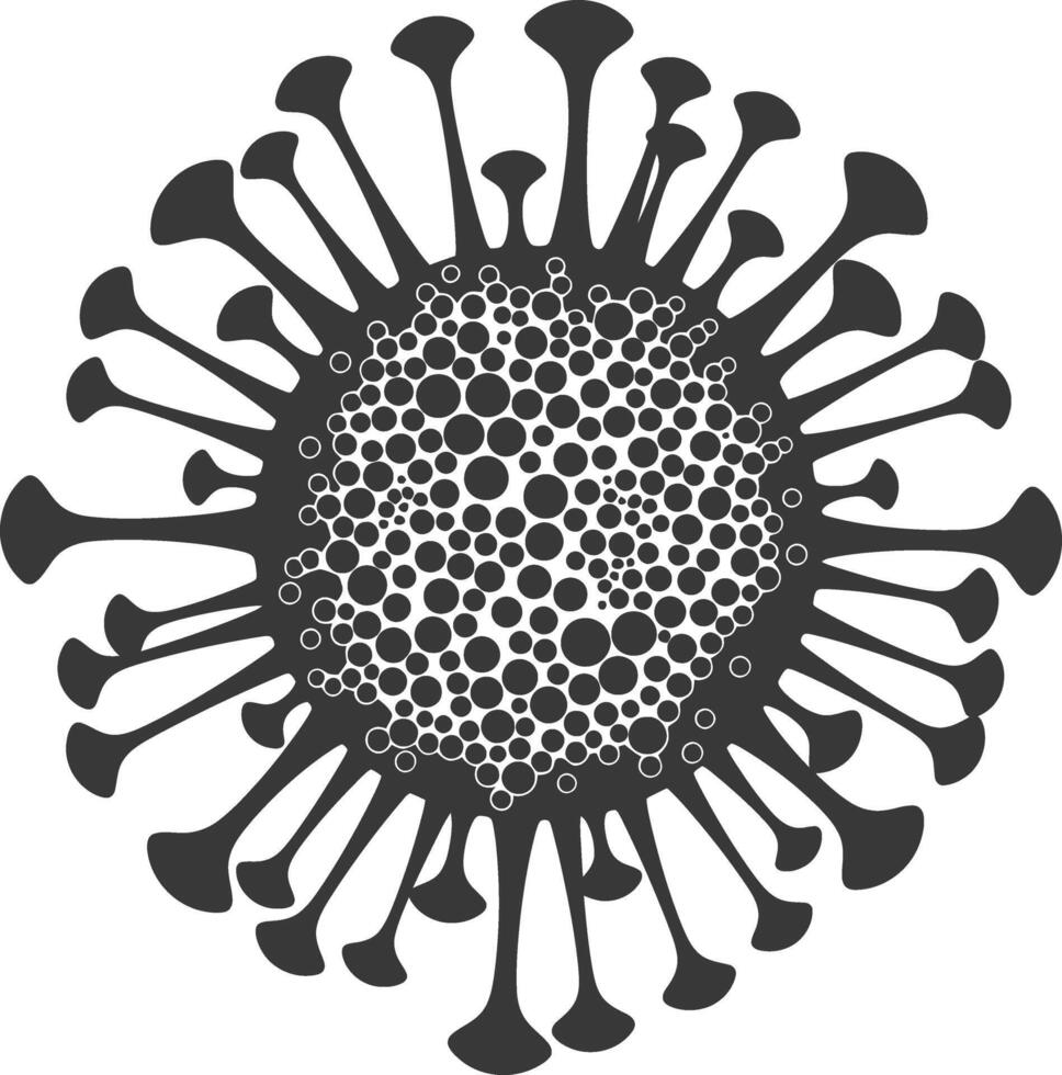 silueta virus negro color solamente lleno cuerpo vector