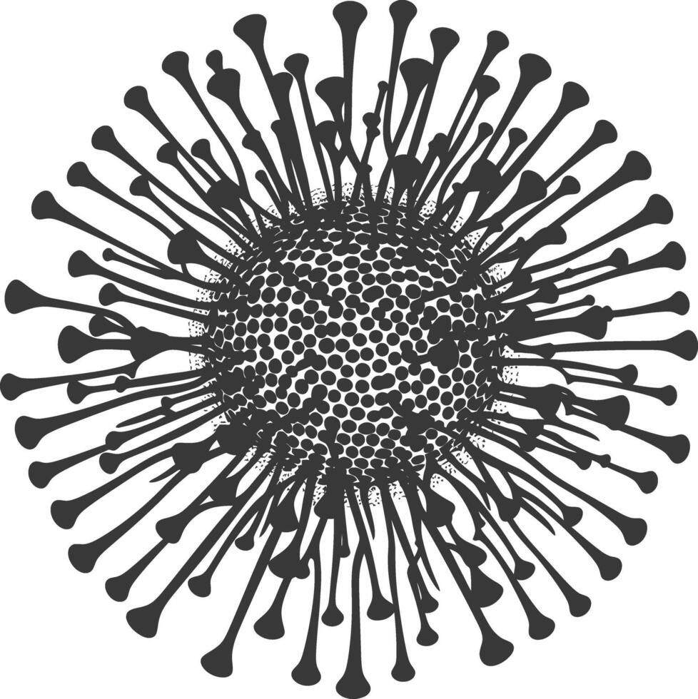 silueta virus negro color solamente lleno cuerpo vector