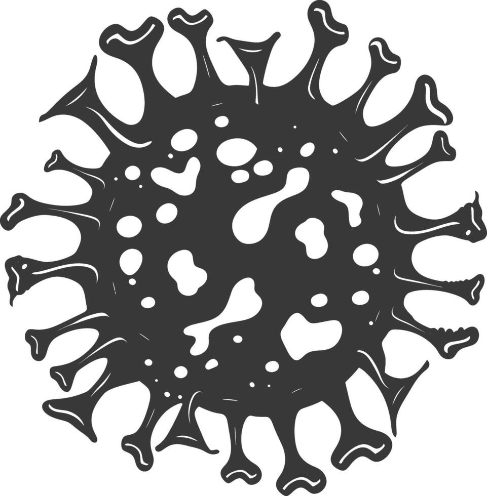 Silhouette virus black color only full body vector