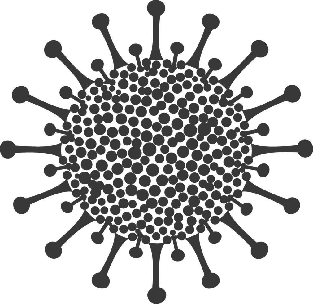 silueta virus negro color solamente lleno cuerpo vector