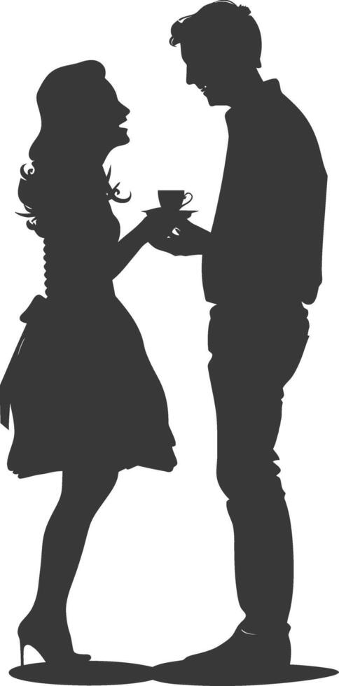 Silhouette wedding proposal by couple black color only vector