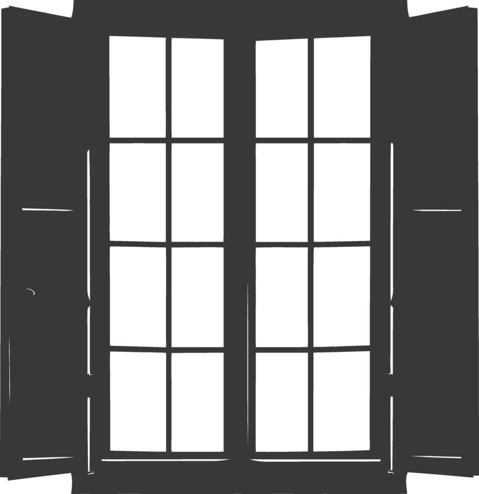 Silhouette window black color only full vector