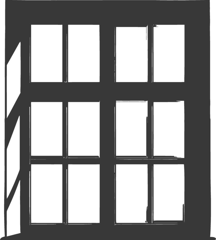 silueta ventana negro color solamente lleno vector