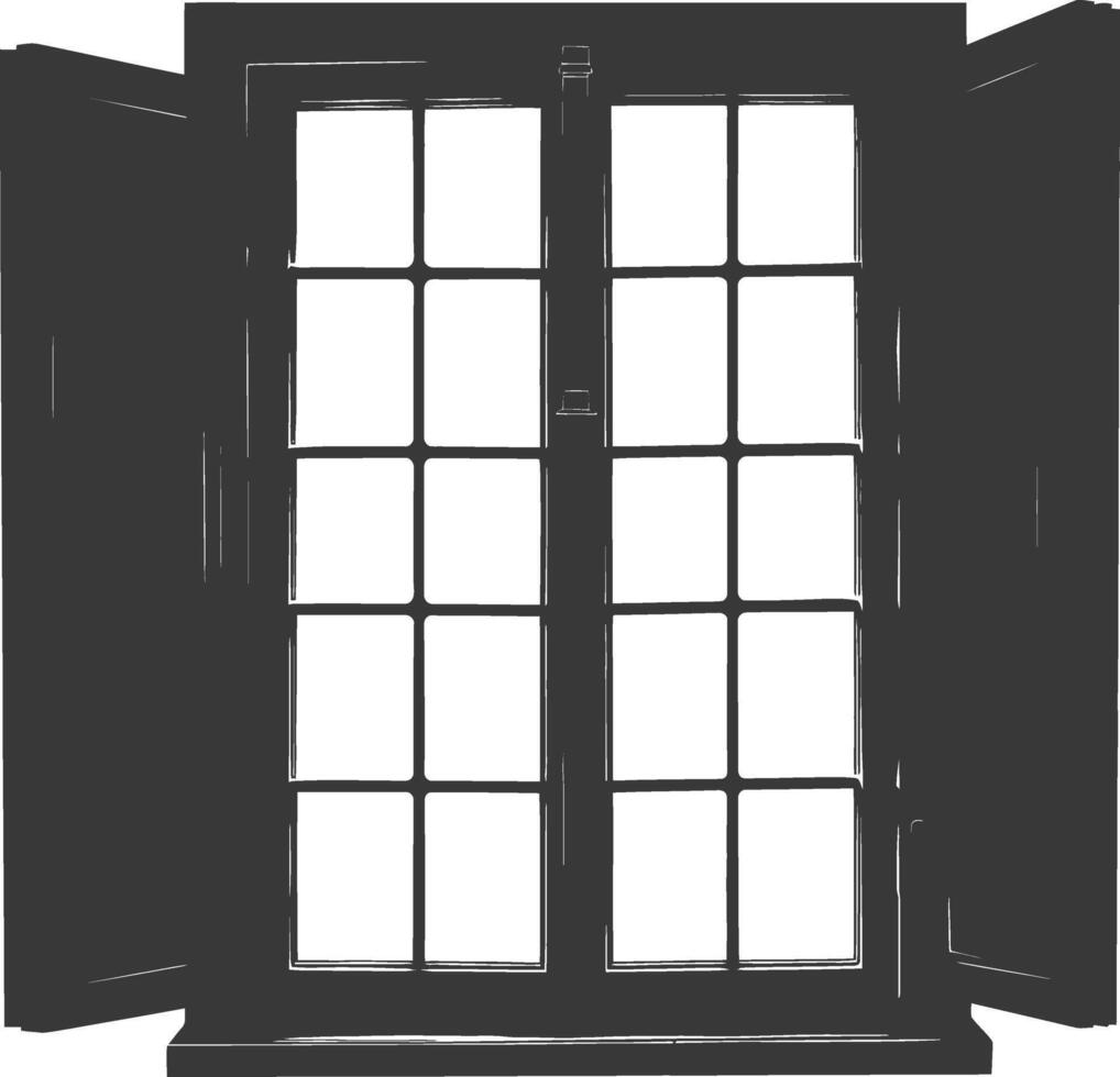 Silhouette window black color only full vector