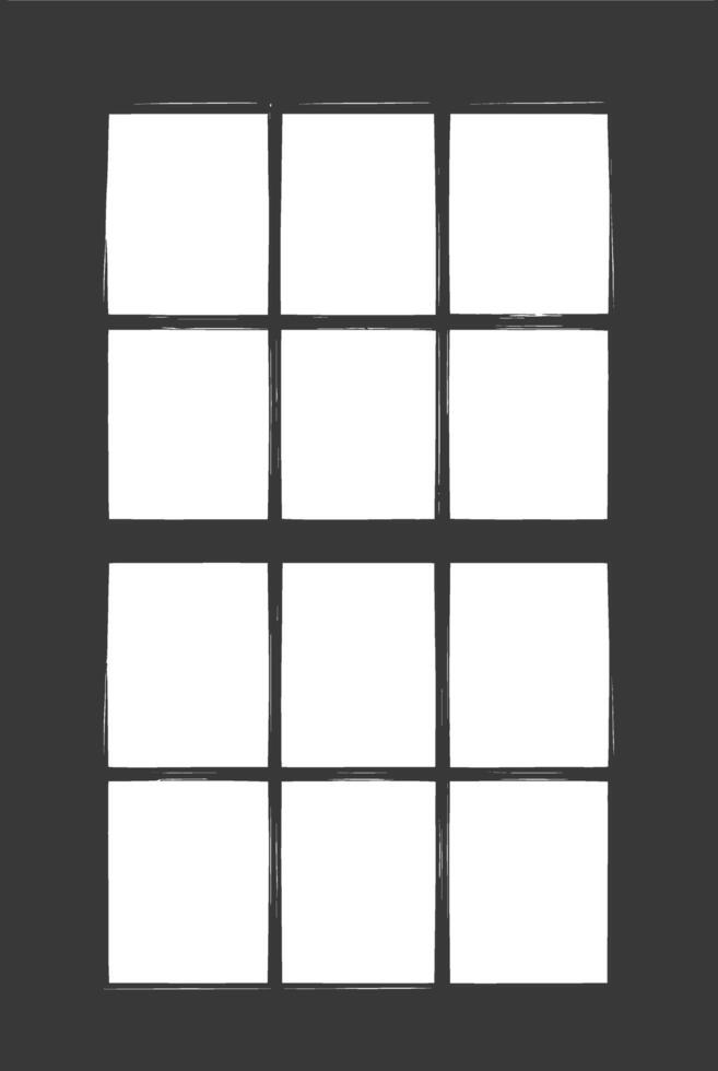 Silhouette window black color only full vector