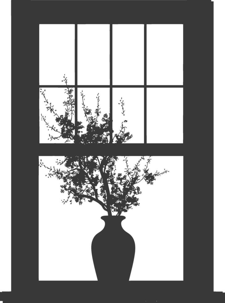 silueta ventana negro color solamente lleno vector