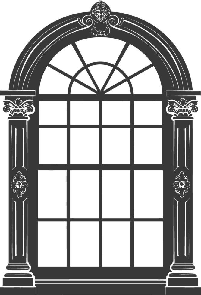 Silhouette window classic black color only full vector