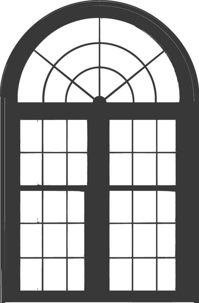 Silhouette window classic black color only full vector