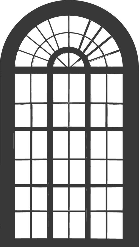 Silhouette window classic black color only full vector