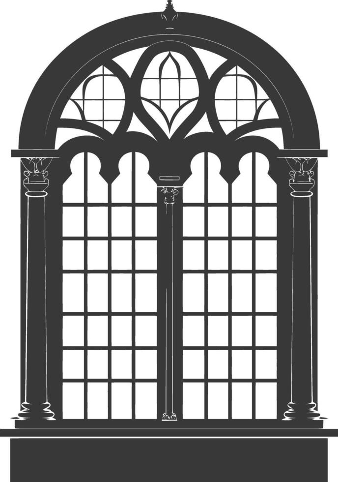 Silhouette window classic black color only full vector