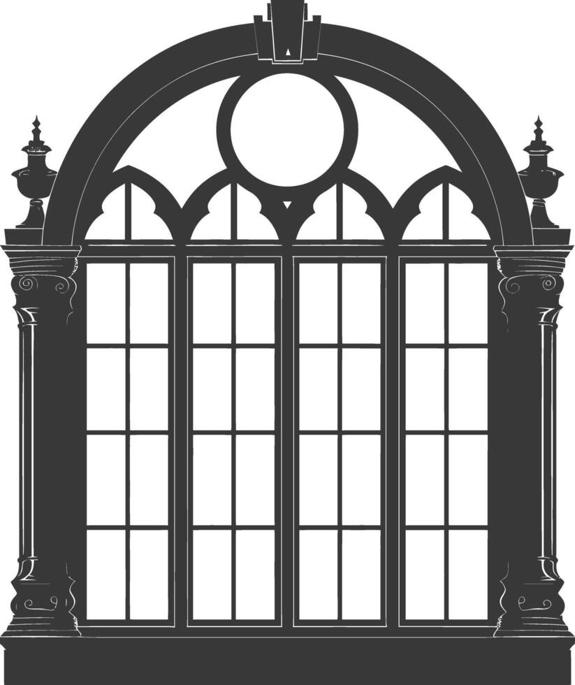 Silhouette window classic black color only full vector