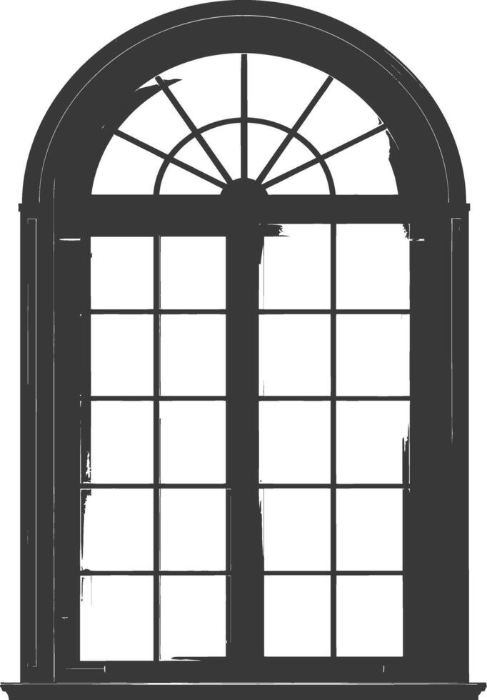 Silhouette window classic black color only full vector