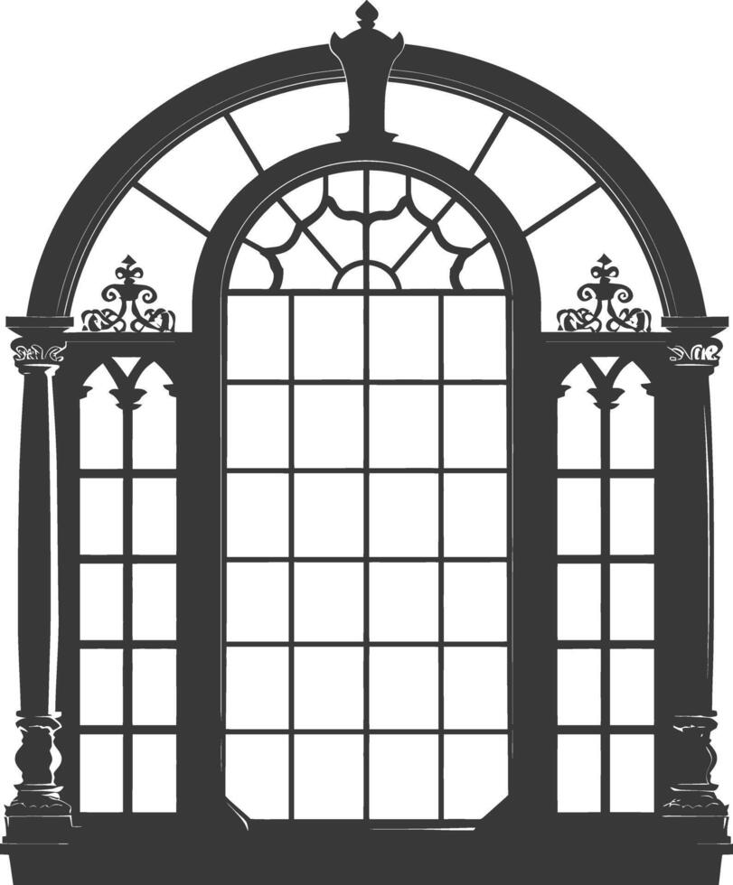 Silhouette window classic black color only full vector