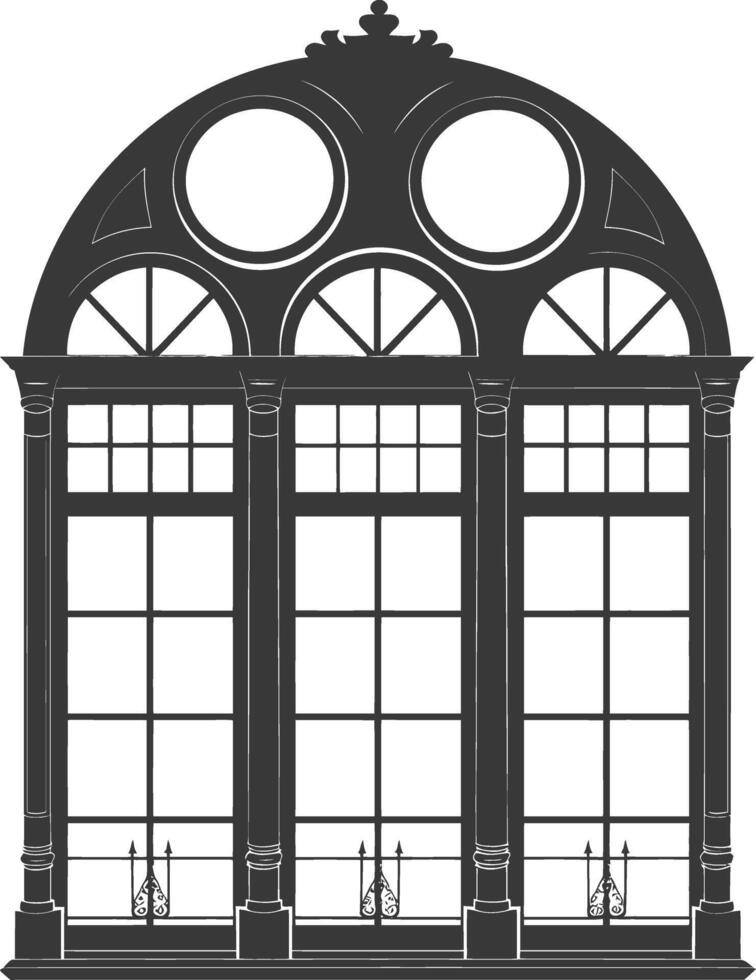 Silhouette window classic black color only full vector