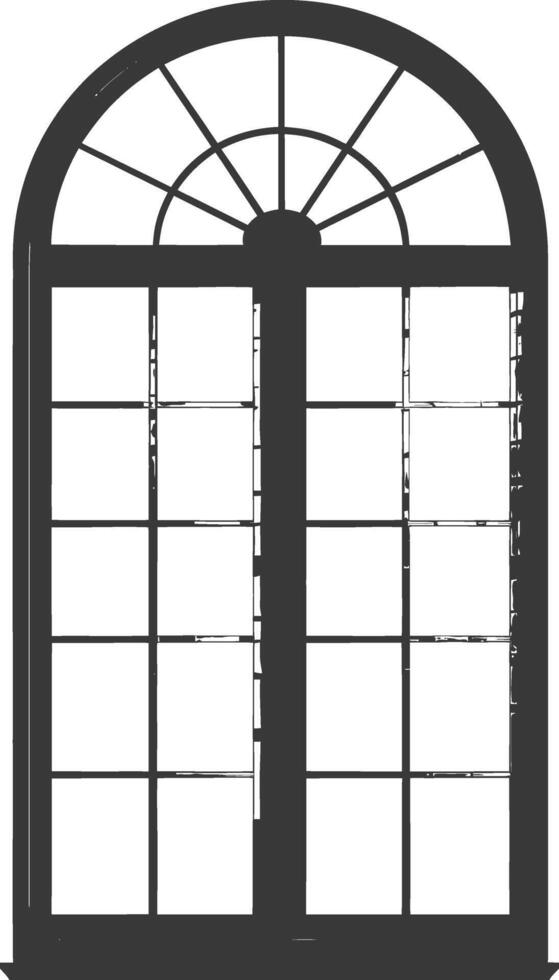 Silhouette window classic black color only full vector