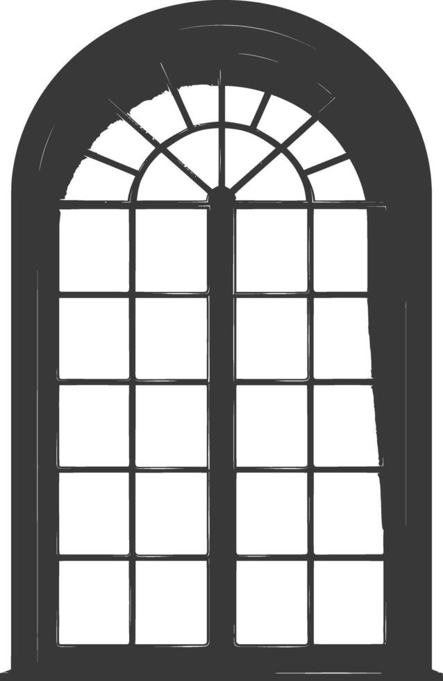 Silhouette window classic black color only full vector