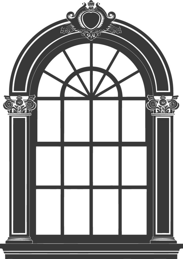 Silhouette window classic black color only full vector