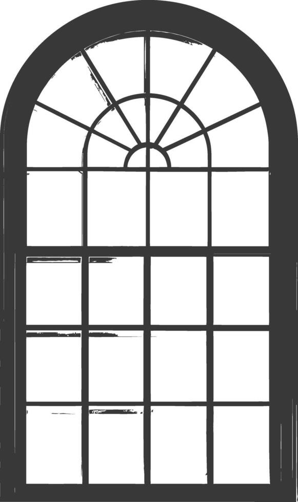 Silhouette window classic black color only full vector