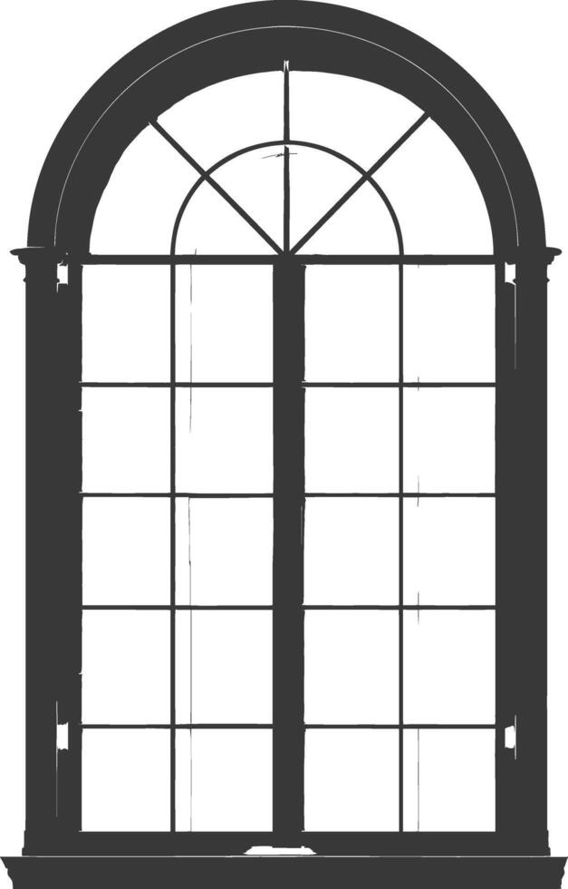 Silhouette window classic black color only full vector