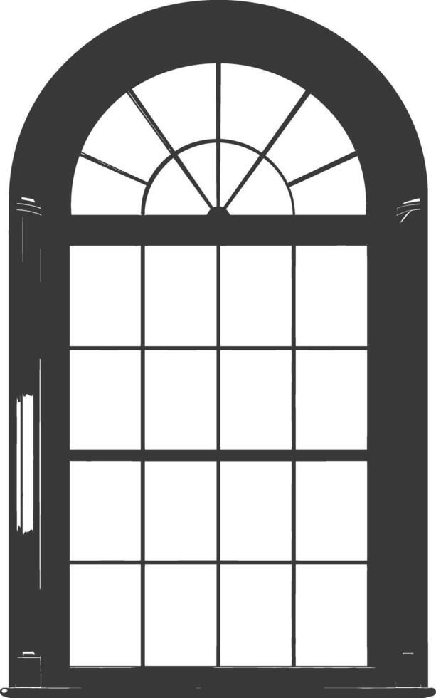 silueta ventana clásico negro color solamente lleno vector