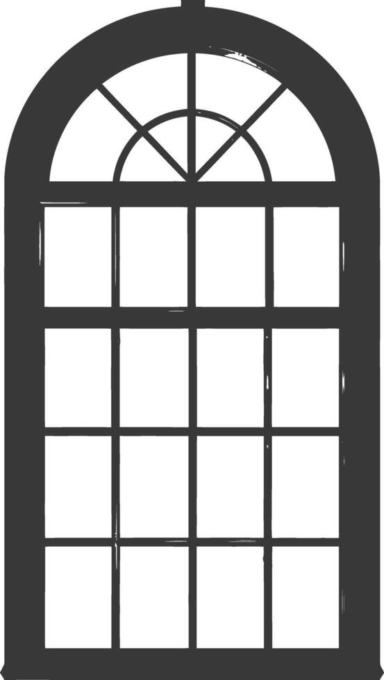 Silhouette window classic black color only full vector