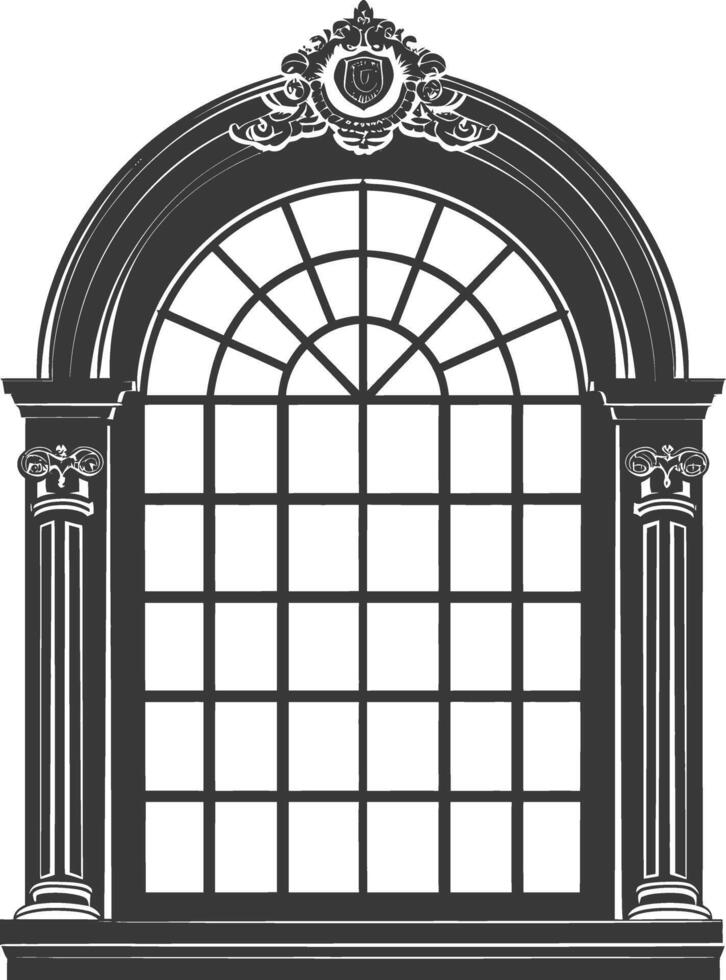 Silhouette window classic black color only full vector