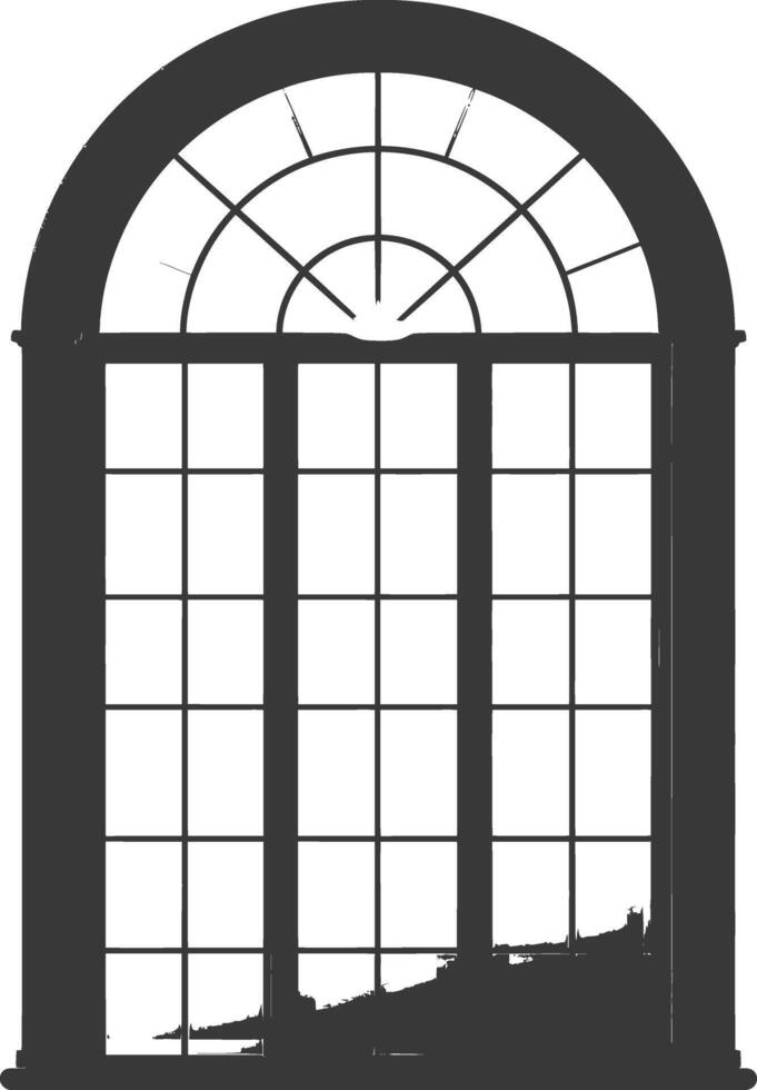 Silhouette window classic black color only full vector