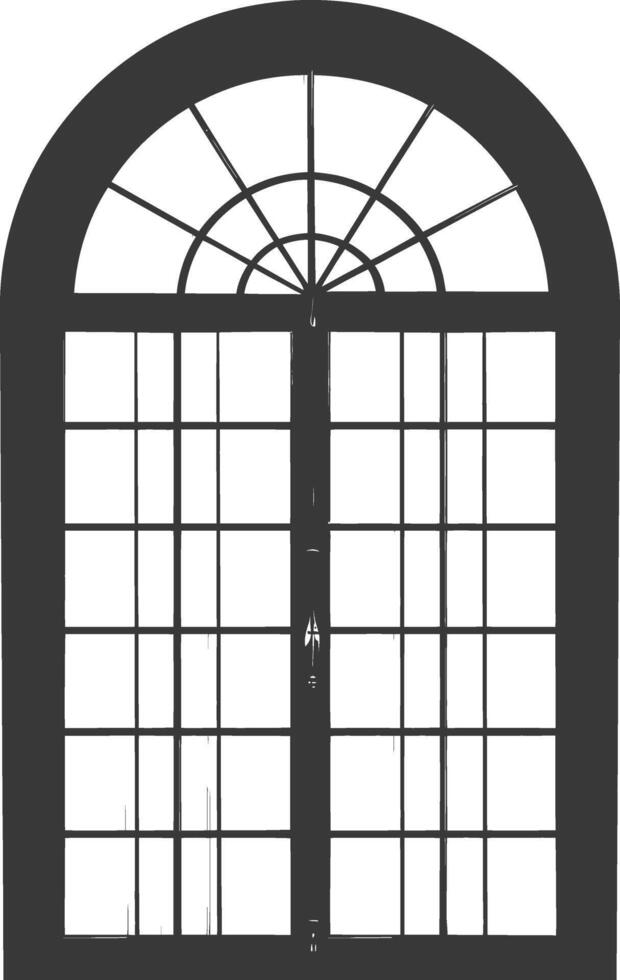 Silhouette window classic black color only full vector