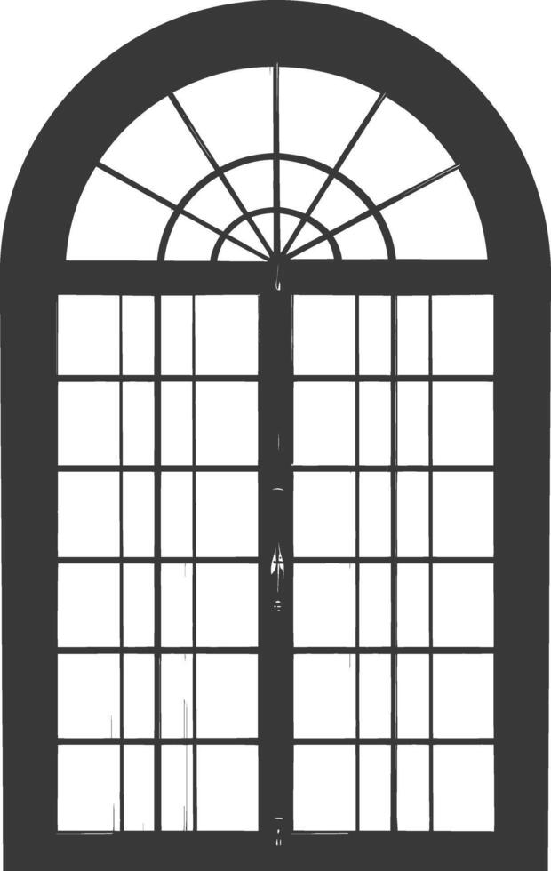 Silhouette window classic black color only full vector