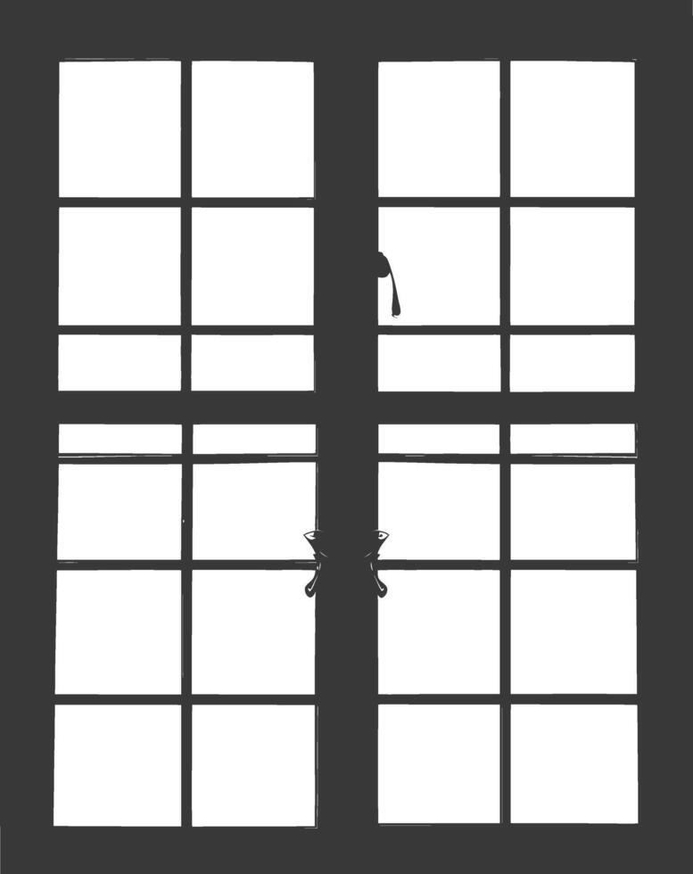 Silhouette window classic black color only full vector
