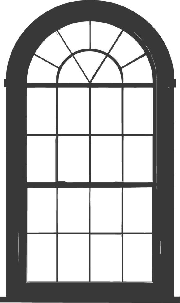 Silhouette window classic black color only full vector
