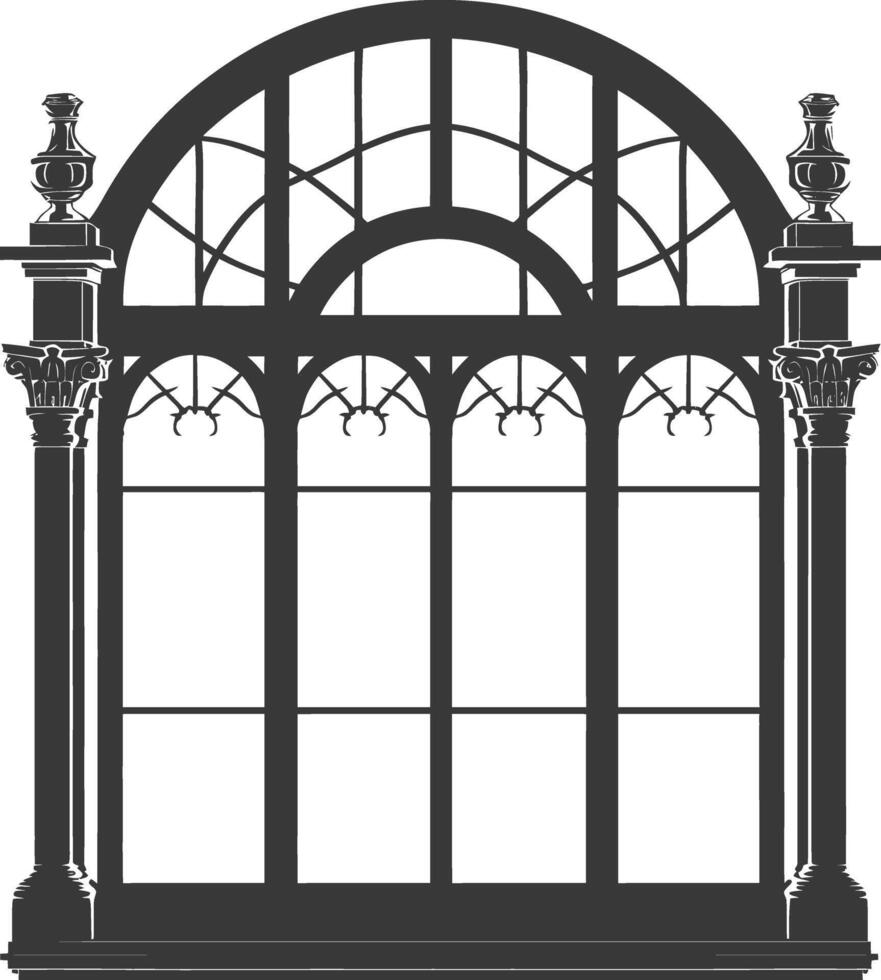 Silhouette window classic black color only full vector