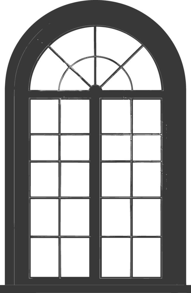 Silhouette window classic black color only full vector