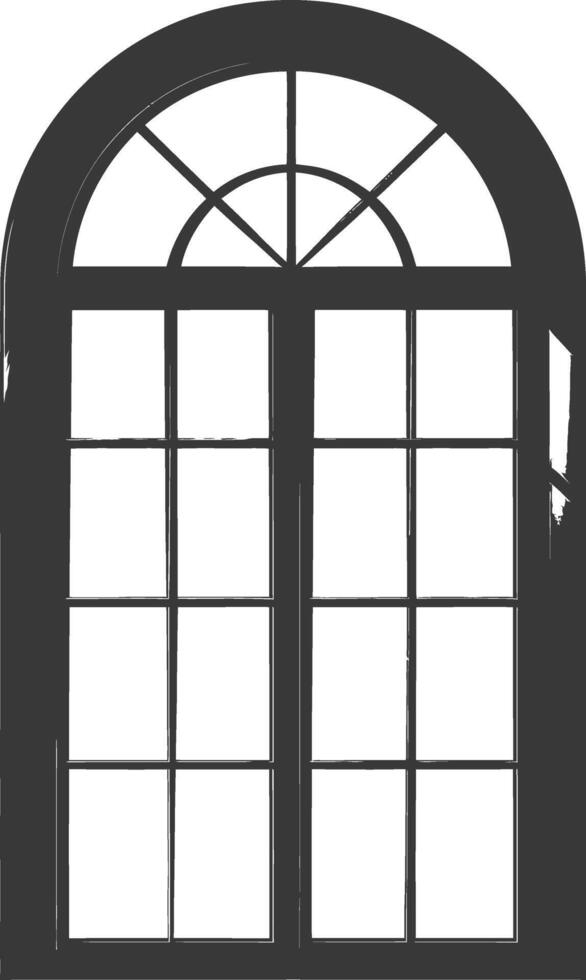 silueta ventana clásico negro color solamente lleno vector