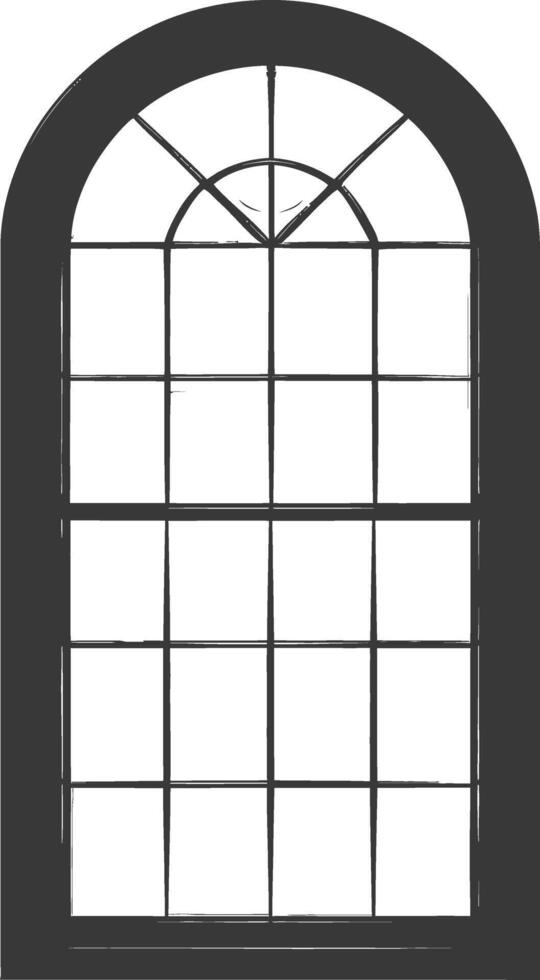 silueta ventana clásico negro color solamente lleno vector