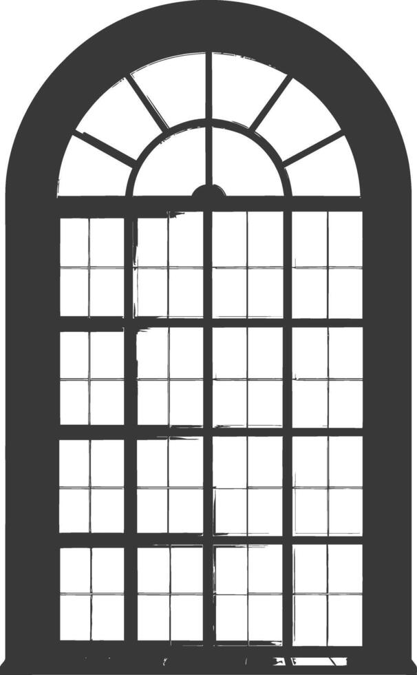 silueta ventana clásico negro color solamente lleno vector