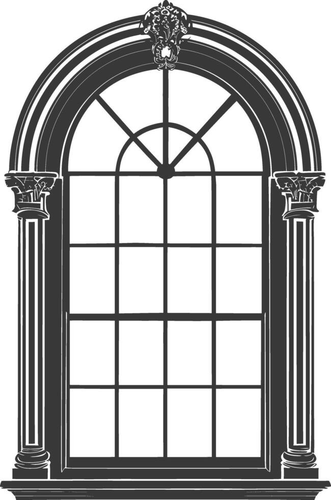 Silhouette window classic black color only full vector