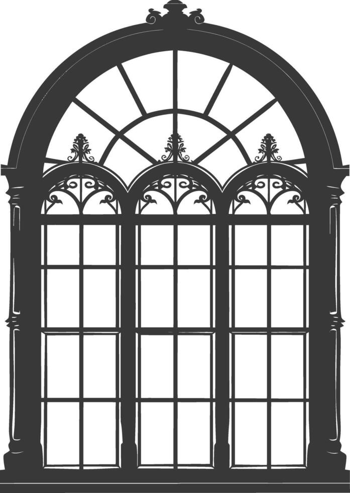 Silhouette window classic black color only full vector