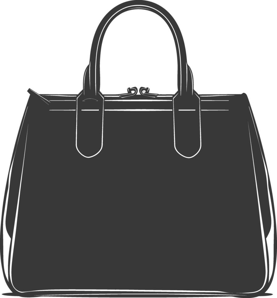 Silhouette women handbag black color only full vector