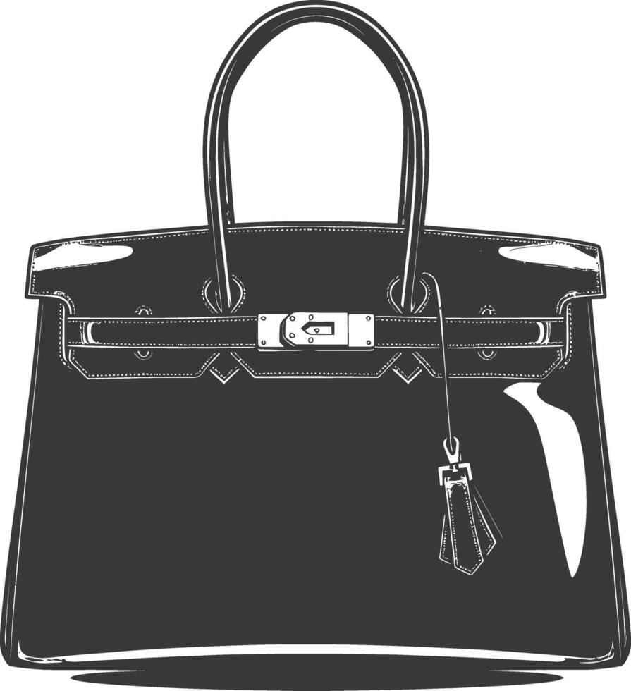 Silhouette women handbag black color only full vector